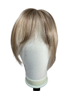 Blonde Highlight Human Hair Wispy Bang 11 inch Hair Topper
